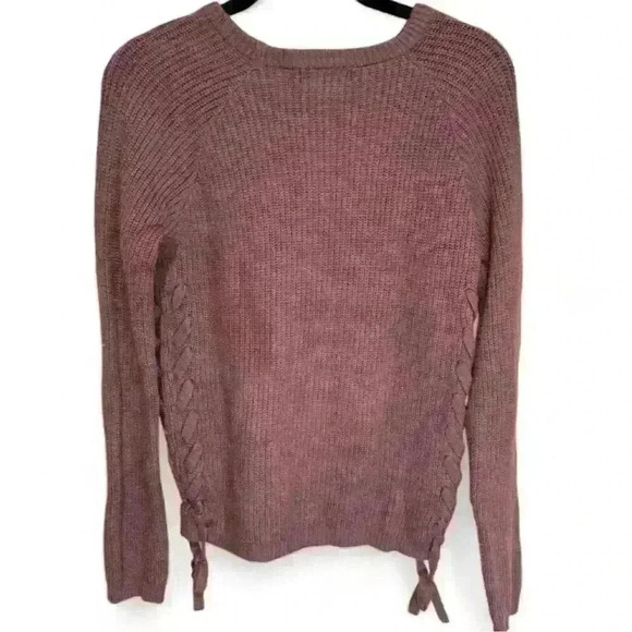 The Hanger Women's Purple Lace-Up Side Pullover Sweater Size Small - Picture 3 of 7